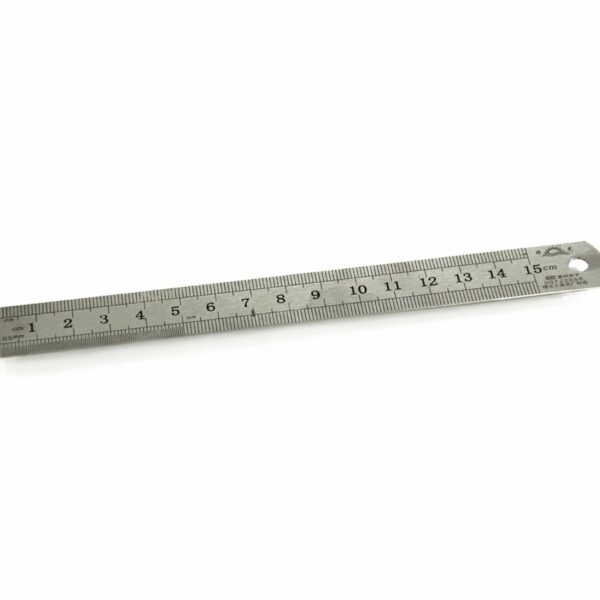 6 x 12 metric and 64s steel ruler