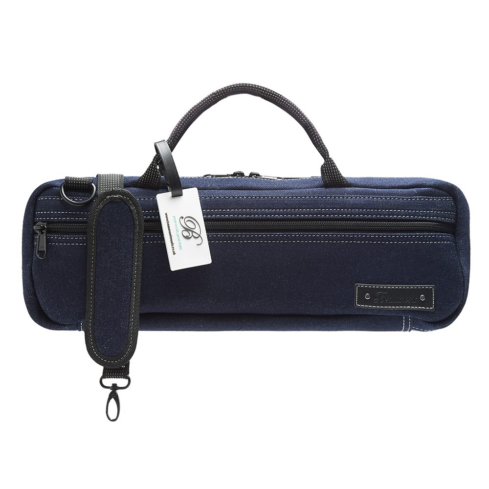 beaumont c foot flute bagcarry case blue denim 3