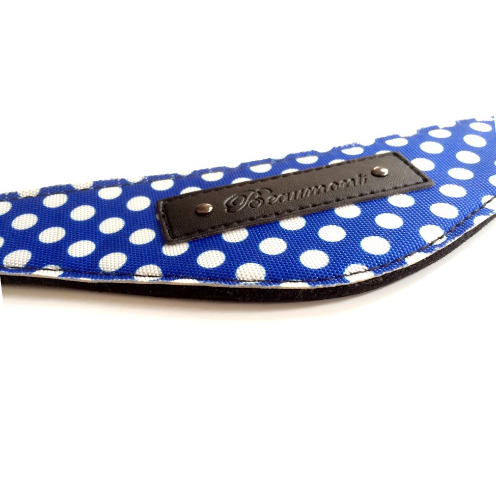 beaumont clarinetoboe neck strap e28093 blue polka dot 1