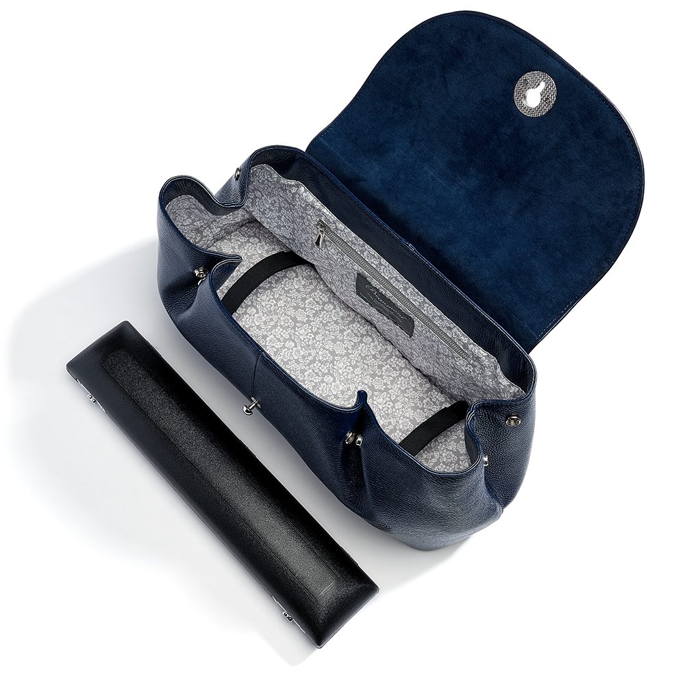 beaumont flutepiccolo leather handbag la parisienne navy 13