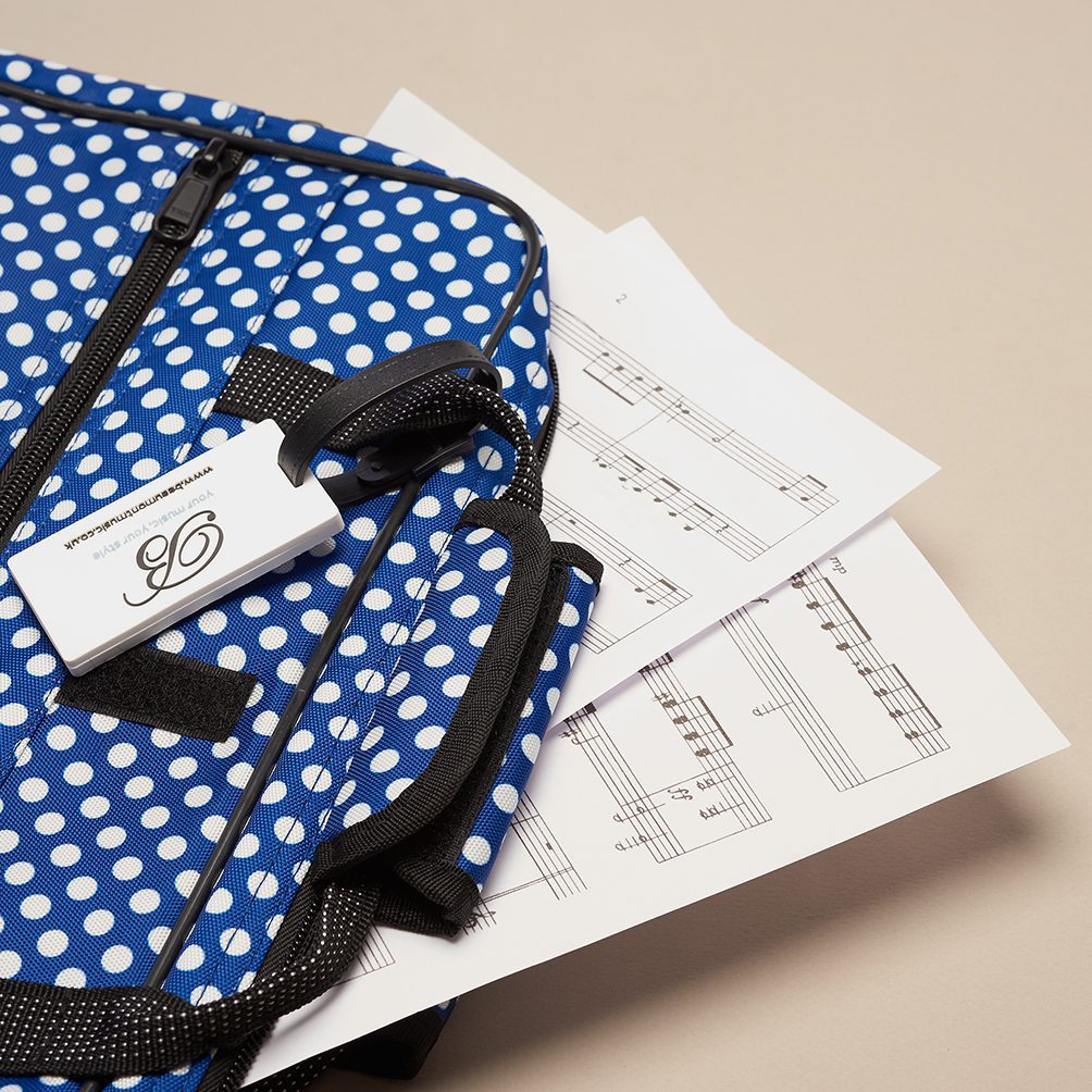 beaumont sheet music bag blue polka dot 2