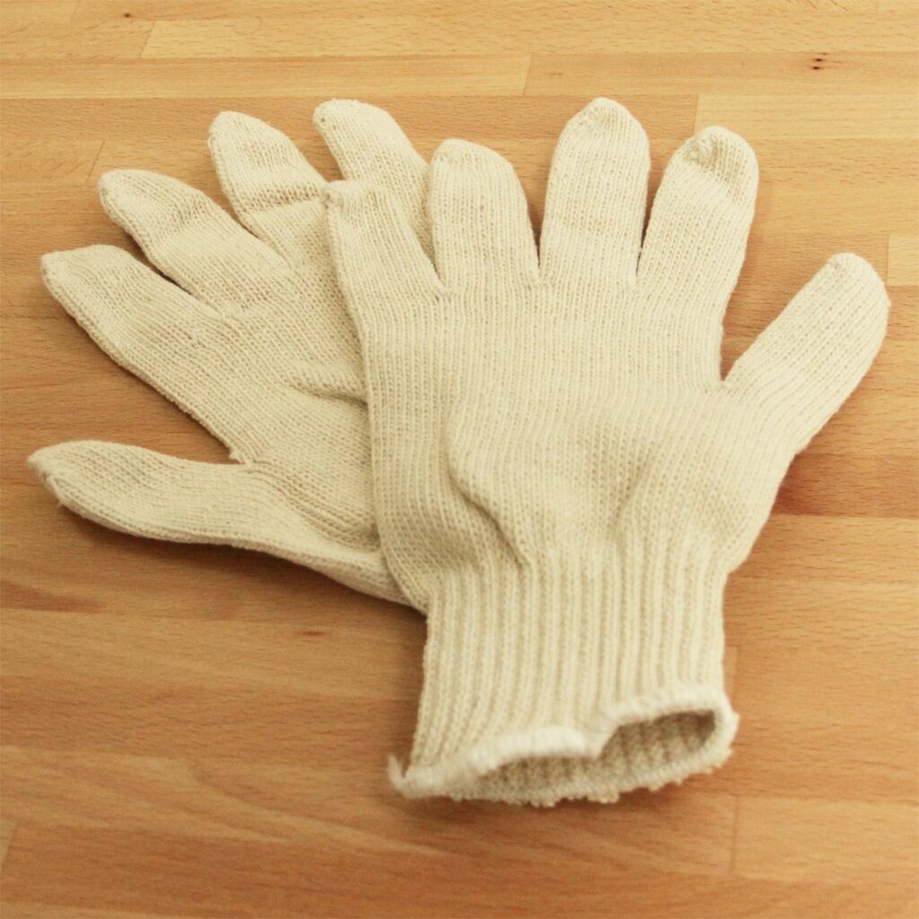 cotton string knit gloves large