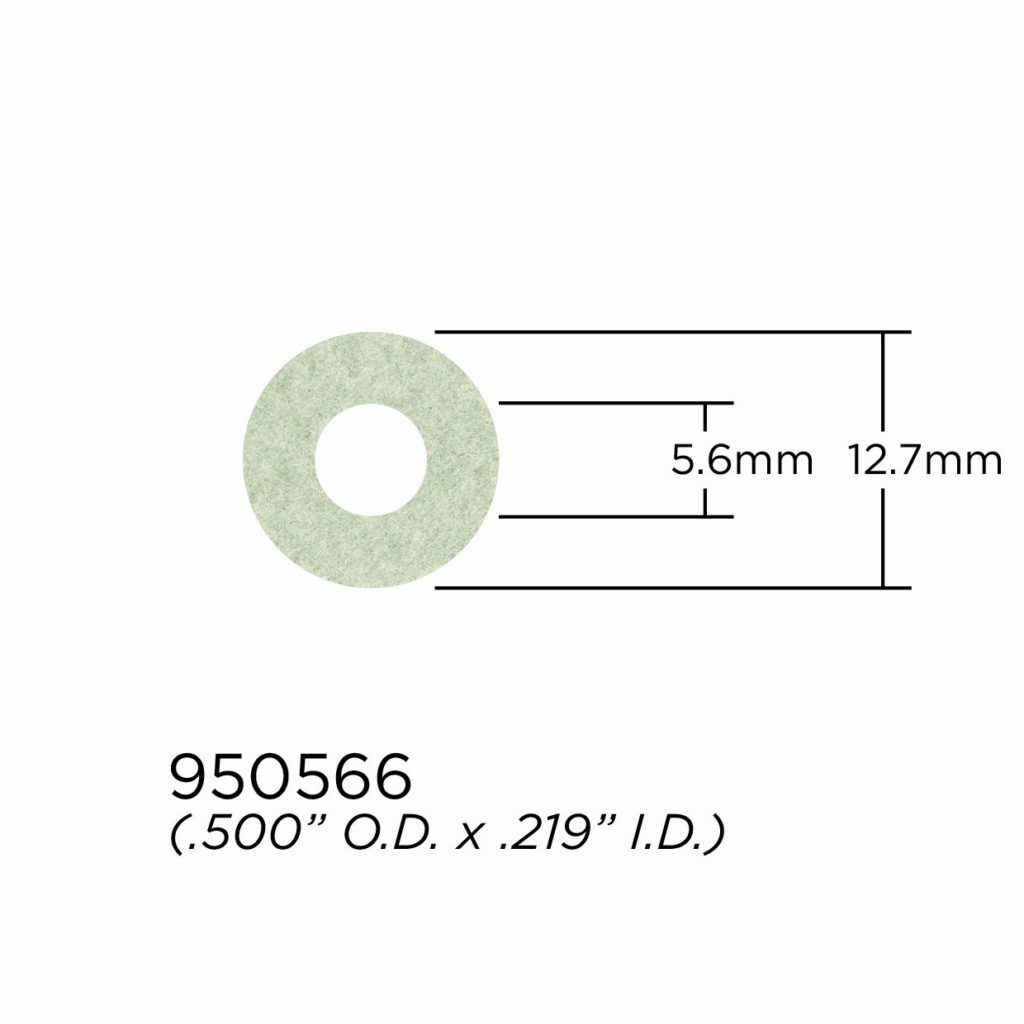 Valve Stem and Fingerbutton Washer - 1.1mm Q Felt - 12.7mm OD x 5.6mm ID