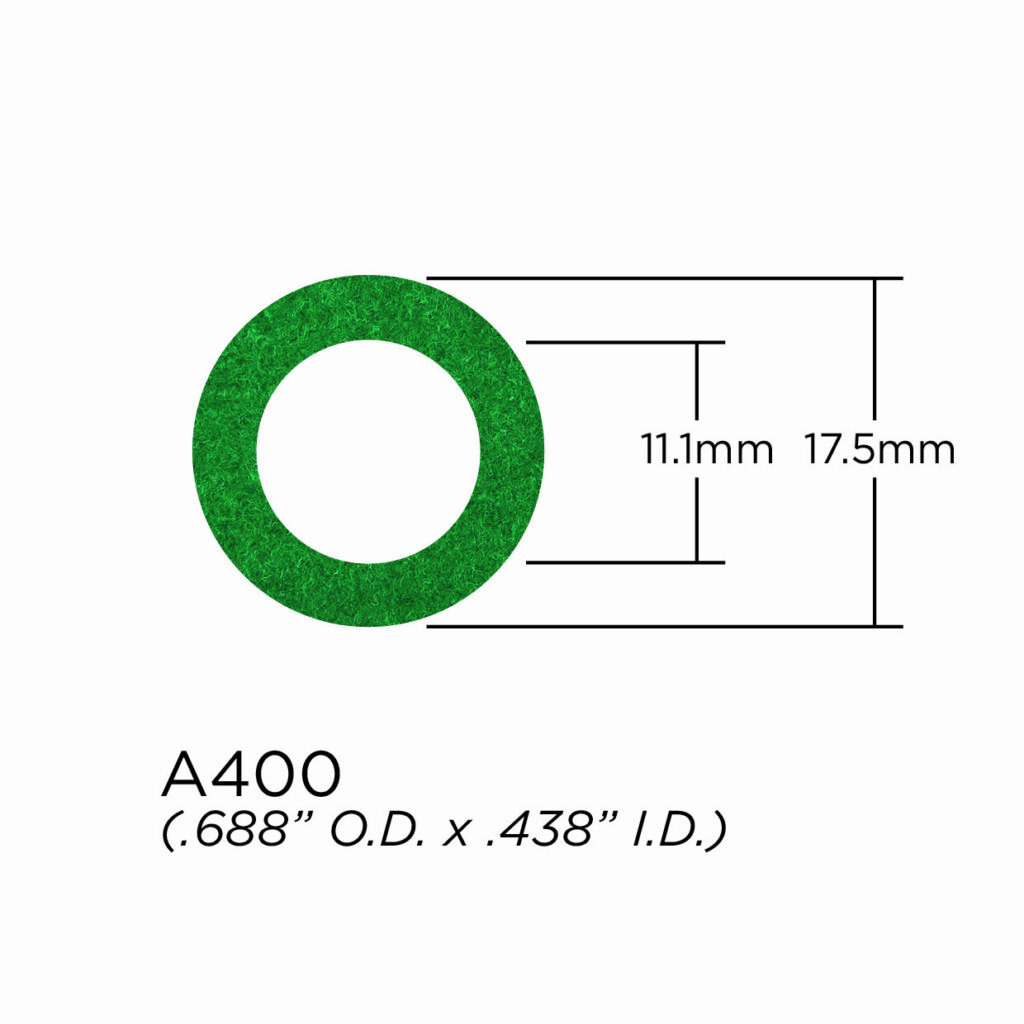 Top Cap Washer - 2.4mm Felt Washer - Green - 17.5mm OD x 11.1mm ID