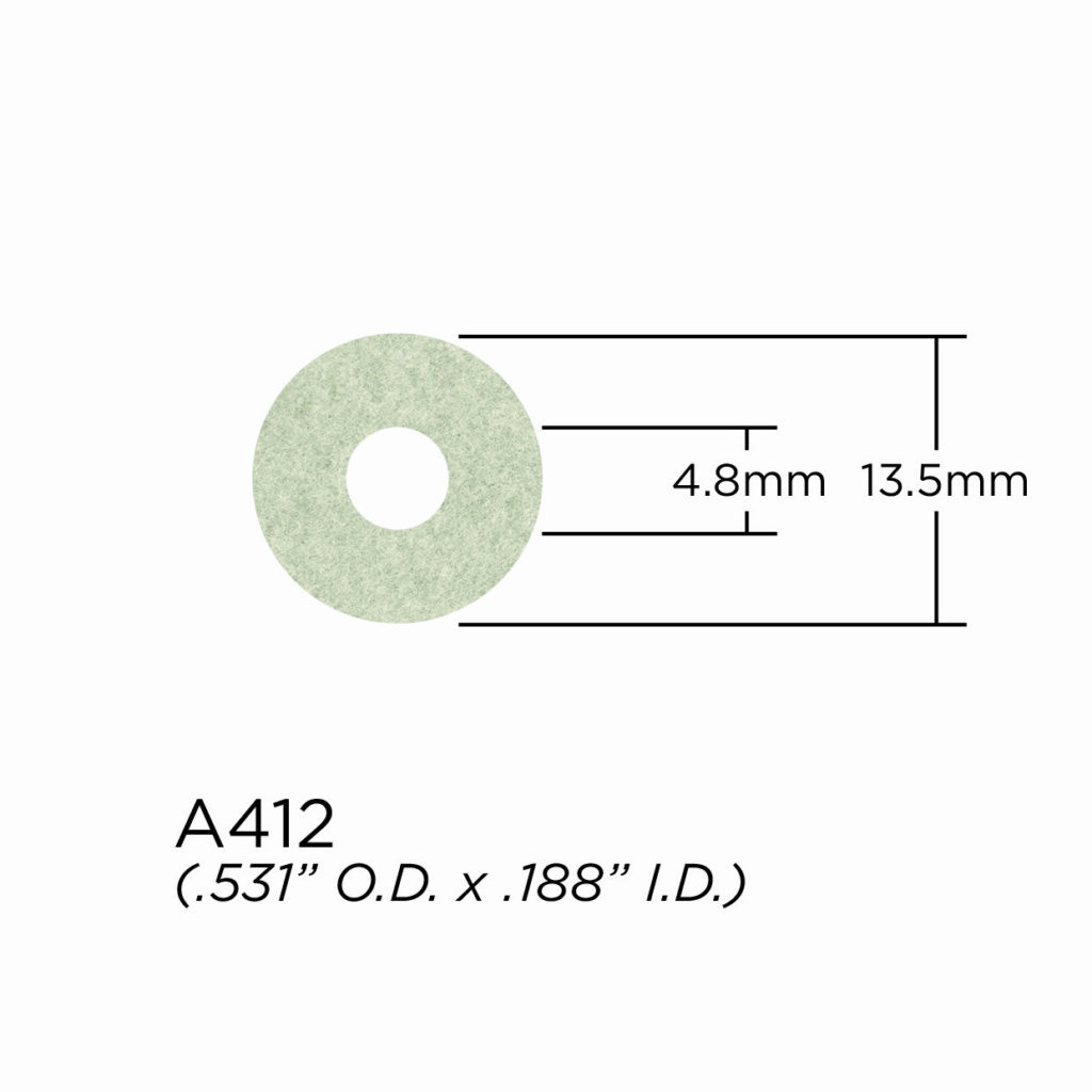 Valve Stem and Fingerbutton Washer - 1.5mm Q Felt - 13.5mm OD x 4.8mm ID