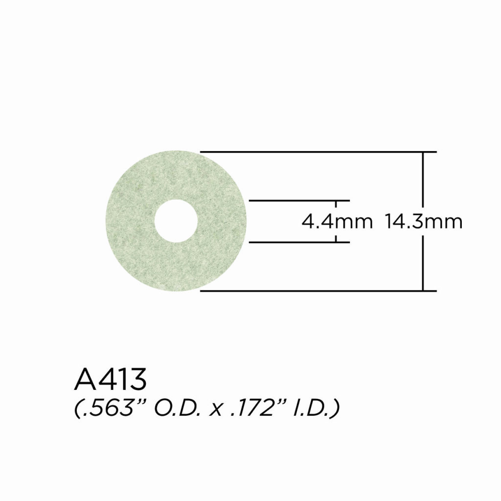 Valve Stem and Fingerbutton Washer - 2.3mm Q Felt - 14.3mm OD x 4.4mm ID