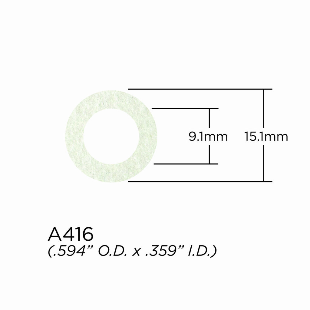 Top Cap Washer - 2.4mm Felt Washer - White - 15.1mm OD x 9.1mm ID